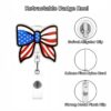 Wholesale Cross-border New Acrylic Glitter Independence Day Easy-to-pull Buckle US Doctor Nurse Retractable Badge Reel ID Buckle