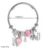 Wholesale New Fashion Panjia Dora Stainless Steel Bracelet for Women Alloy Heart Elephant Pearl Pendant Heart Bestie Bracelet