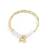 Wholesale Simple Mama Pearl Virgin Mary Copper Zircon Gold-plated Bracelet