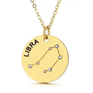 Wholesale Foreign Trade New Fashion 12 Constellation Necklace Europe And America Creative Diamond Titanium Steel Necklace Ornament Wholesale