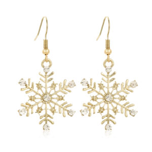 6.gold ice snowflake earrings