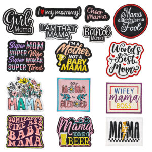 Wholesale Embroidered colorful English alphabet stickers