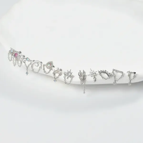 Wholesale 1 Piece Ear Cartilage Rings & Studs Elegant Glam Flower 304 Stainless Steel Copper Inlay Zircon