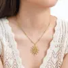 Wholesale Sun Pendant Stainless Steel Women's Jewelry Set Necklace And Earrings Trendy Design Casual Occasion Four Seasons Versatile