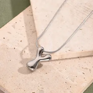 Y Necklace (Steel Color) / Length: 450mm / 1 Strand/Package