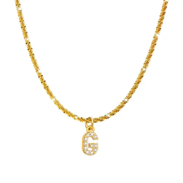 oly-0fc7193c44f81afe1a1f8197d927b86f Wholesale PVD Coated Real Gold Plated Letter 304 Stainless Steel IG Style Simple Style Waterproof Non Tarnish 304 Stainless Steel Pendant Necklace