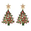 Wholesale Christmas tree atmosphere hollow five-pointed star diamond earrings
