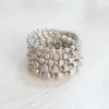 Wholesale 1 Piece Simple Style Circle Stainless Steel Beaded Plating Bracelets
