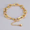 Wholesale Heart 304 Stainless Steel Titanium Steel Waterproof Non Tarnish No Inlaid PVD Coated Real Gold Plated 18K Gold Women'S Anklet