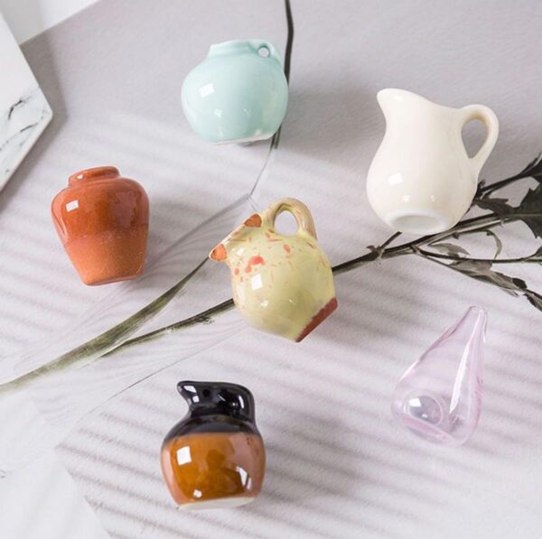 Wholesale Cute refrigerator sticker double door Internet-famous ins resin magnet mini vase three-dimensional set of personalized creative decoration