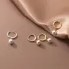 Wholesale Vacuum Plating Real Gold Plated 18K Gold Round 304 Stainless Steel Classic Style Waterproof Non Tarnish Drop Earrings