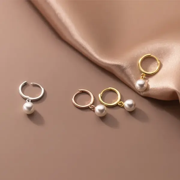 Wholesale Vacuum Plating Real Gold Plated 18K Gold Round 304 Stainless Steel Classic Style Waterproof Non Tarnish Drop Earrings