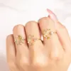 Wholesale Copper Geometric Zircon Open Rings