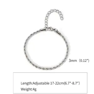 Steel Color [3mm] * 17 5cm Tail Chain