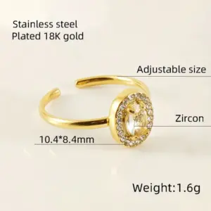 608-Oval Ring [White Diamond]