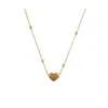 Simple Style Heart Shape Titanium Steel Plating Gold Plated Pendant Necklace