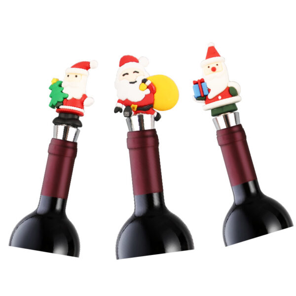 Wholesale Christmas wine stopper Santa Claus wine stopper