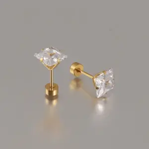 Gold Twisted Cake / 8mm Pair