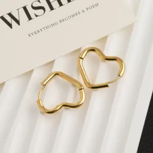 Golden Love Heart Earrings