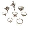 oly-1014435237bbc31b203882cd46217236 Wholesale Halloween dark punk style skull ring set