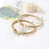 Fashion Geometric Titanium Steel Plating Artificial Diamond Bangle