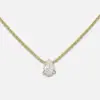 Wholesale 304 Stainless Steel Oval Water Droplets PVD Coated Zircon 18K Real Gold Plated Simple Style Waterproof Non Tarnish Inlay Cable Chain Gold Pendant Necklace