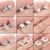 PVD Coated Real Gold Plated Dinosaur Heart Shape Stainless Steel Fashion Waterproof Non Tarnish Ear Studs