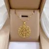 Wholesale Fashion Round Tree Titanium Steel Copper Zircon Pendant Necklace In Bulk