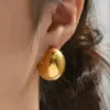 Wholesale 304 Stainless Steel C Shape PVD Coated 18K Gold Plated 18K Gold Simple Style Classic Style Waterproof Non Tarnish Plating Gold Silver Ear Studs