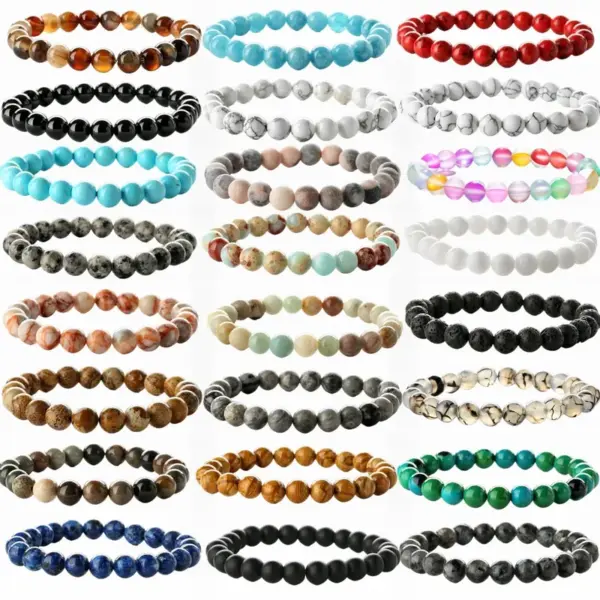 Wholesale 1 Piece Fashion Round Agate Handmade Bracelets