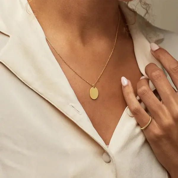 oly-10362e2fb063c645c510e8c81a976173 Wholesale PVD Coated 14K Gold Real Gold Plated Geometric Stainless Steel Fashion Waterproof Non Tarnish 304 Stainless Steel Necklace