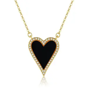Wholesale Simple Style Heart Brass Necklace In Bulk