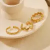 Wholesale Jewelry Simple Style Classic Style Commute Geometric 304 Stainless Steel 18K Gold Plated Open Rings