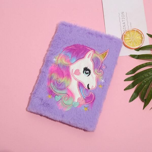 oly-103b5616641a11276520e9950b612e55 Wholesale Colorful Plush Unicorn Notebook Cartoon Fantasy Girl Plush Notebook