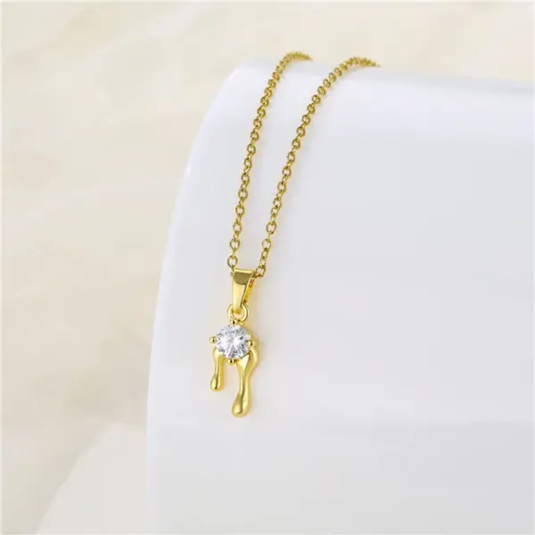 Water Plating Vacuum Plating Real Gold Plated 18K Gold Christmas Tree Heart Shape Flower 304 Stainless Steel Titanium Steel Korean Style Waterproof Non Tarnish 201 Stainless Steel Pendant Necklace