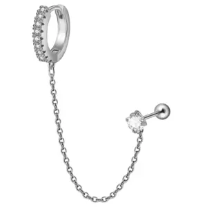 Steel Color Large Ear Clip 1x9mm