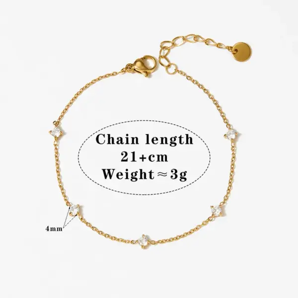 Wholesale PVD Coated Real Gold Plated 16K Gold White Gold Plated Gold Plating Geometric 304 Stainless Steel Casual Waterproof Non Tarnish Bracelets Anklet Necklace