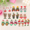 Wholesale Christmas Series Elk Gloves Acrylic Earrings