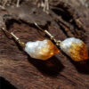 Wholesale Natural Irregular 2-3CM Citrine Earrings Cross Border Hot Mother's Day Gift