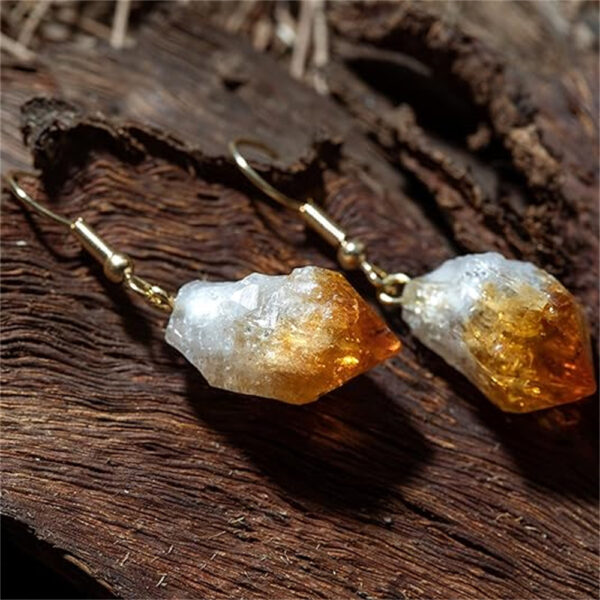 Wholesale Natural Irregular 2-3CM Citrine Earrings Cross Border Hot Mother's Day Gift