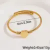 Wholesale Ion Plating (IP) Real Gold Plated Heart Shape 304 Stainless Steel Simple Style Waterproof Non Tarnish 304 Stainless Steel Bangle