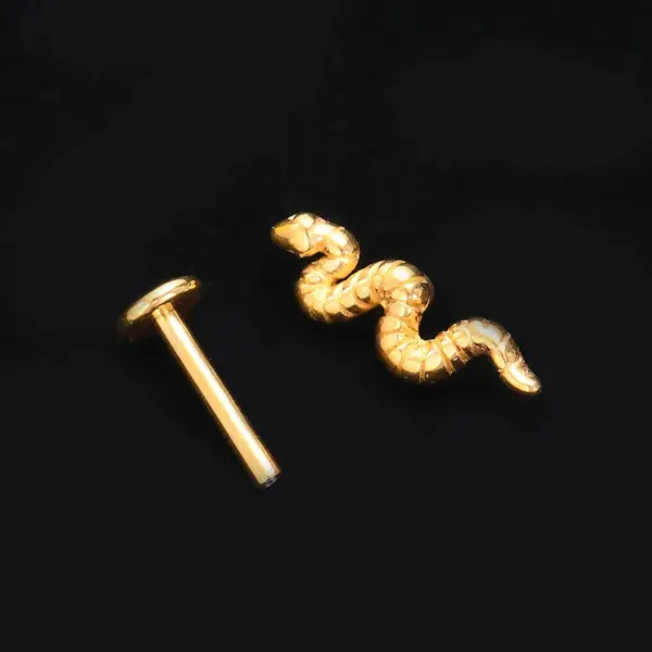 Wholesale Classic Style Leaf Snake Bee Stainless Steel Plating Lip Stud