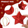 Wholesale 2025 new Christmas decorations gold powder five-pointed star pendant Christmas tree decoration gold three-dimensional star pendant