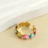 Wholesale PVD Coated Devil'S Eye 304 Stainless Steel Hip-Hop Cool Style Waterproof Non Tarnish Open Ring