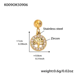 K009-Golden Tree of Life Zircon Pendant