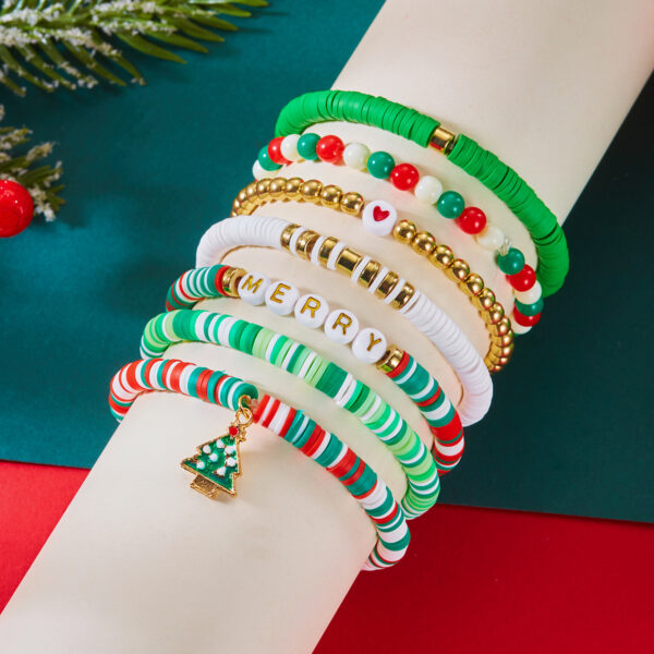 Wholesale Christmas-themed bracelet, fashionable and versatile letter beaded set