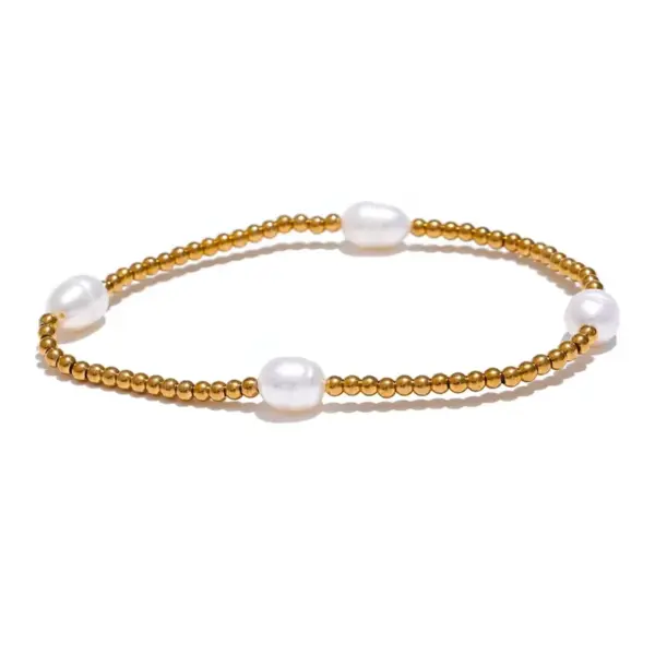 Wholesale Vacation Beach Sweet Solid Color 304 Stainless Steel 18K Gold Plated Bracelets In Bulk