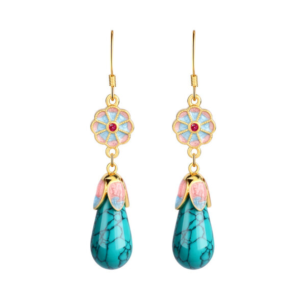 oly-107ba488c33f72d13d00061c36e2d612 Wholesale Enamel Drop Turquoise Earrings