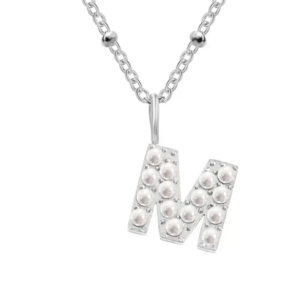 Wholesale PVD Coated Real Gold Plated Letter Stainless Steel Vintage Style Waterproof Non Tarnish 304 Stainless Steel Pendant Necklace