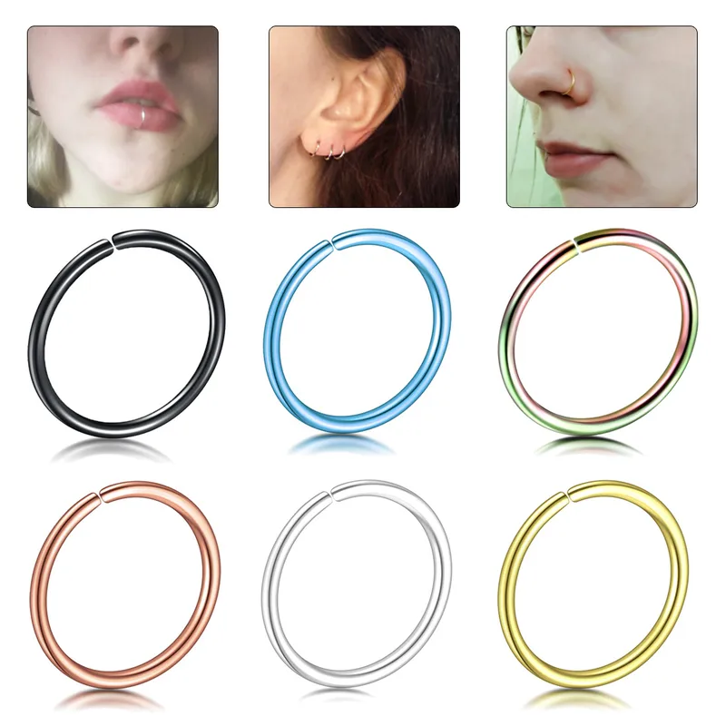 Wholesale Fashion O-shape Stainless Steel Plating Nose Ring Nose Pin